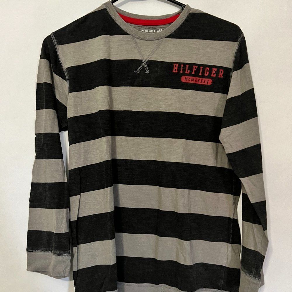 Tommy Hilfiger Boy's Long Sleeve Stripped T Shirt Size Large